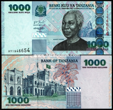 Picture of TANZANIA 1000 Shillings ND(2003) Error P 36a UNC
