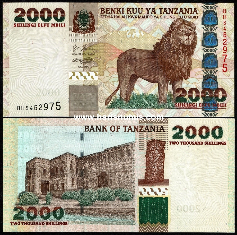 Picture of TANZANIA 2000 Shillings ND(2003) P 37a UNC