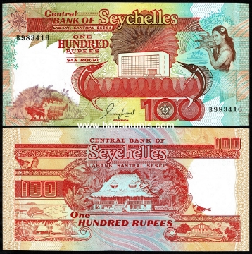 Picture of SEYCHELLES 100 Rupees ND(1989) P 35a UNC