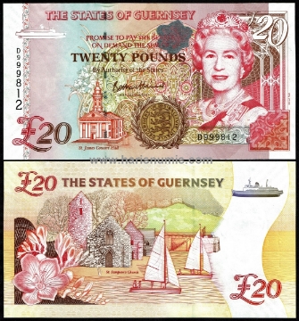 Picture of GUERNSEY 20 Pounds ND(2007) P 58c UNC