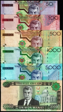 Picture of TURKMENISTAN 50-10.000 Manat 2005 P 16-21 UNC