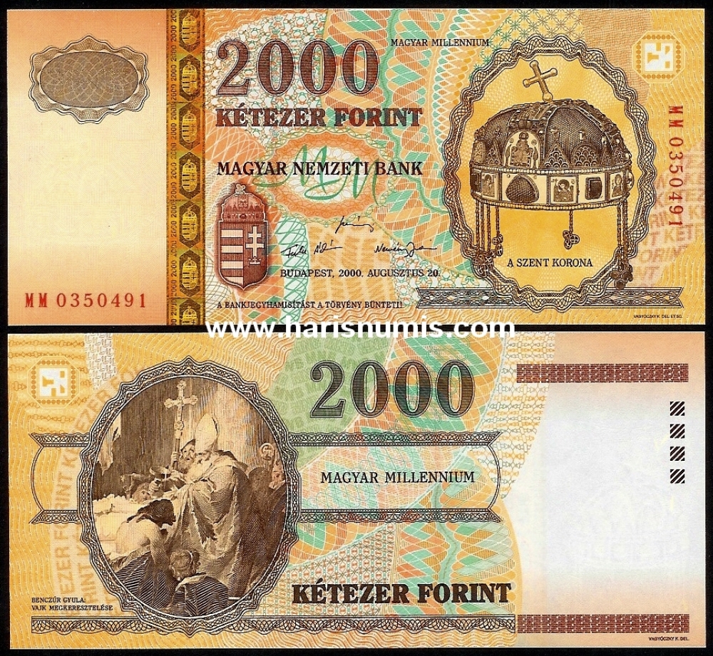 Picture of HUNGARY 2000 Forint 2000 Comm. folder P186 UNC