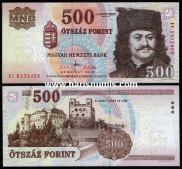 Picture of HUNGARY 500 Forint 2010 P 196c UNC
