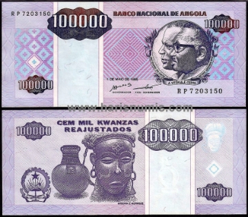 Picture of ANGOLA 100,000 Kwanzas Reajustados 1995 P139 UNC